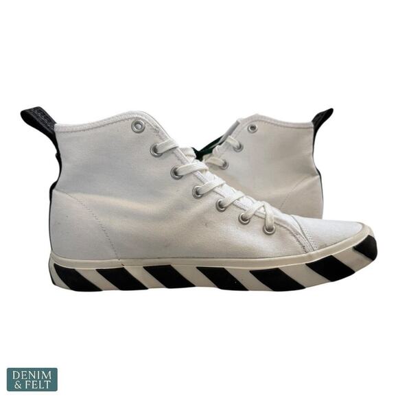 Off-White Vulcanized Logo Mid Top Sneakers‎ White Black Designer Streetwear main image 6